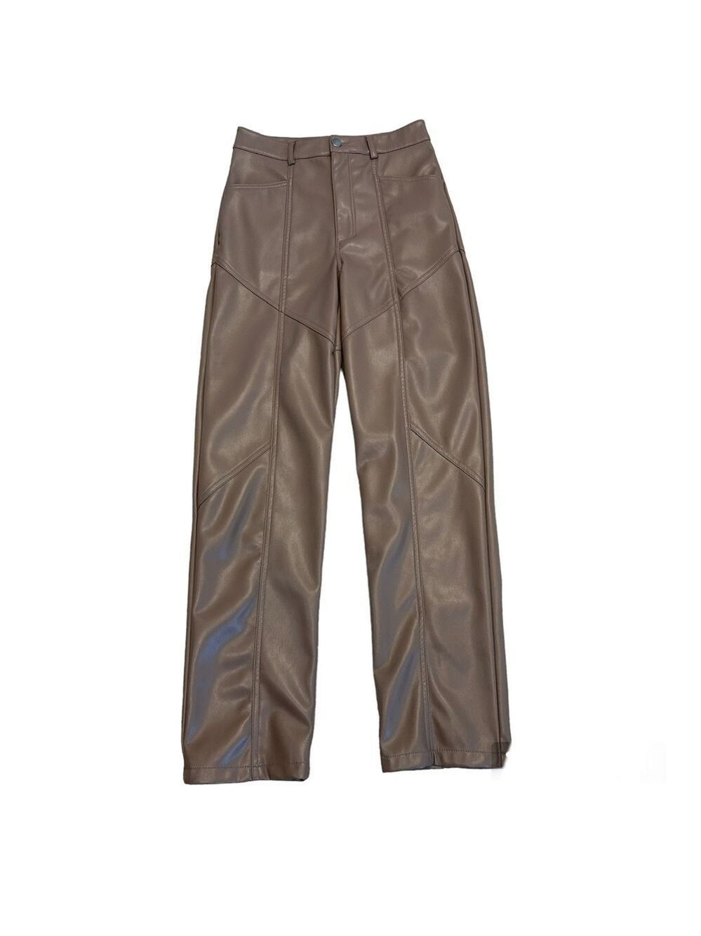 Dynamite Gisele utility deep taupe faux leather pleather vegan pants Sz 4 NWT